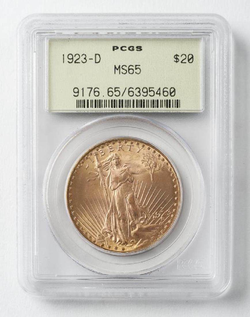 1923-D St. Gaudens Double Eagle $20 Gold Coin (1 of 2)