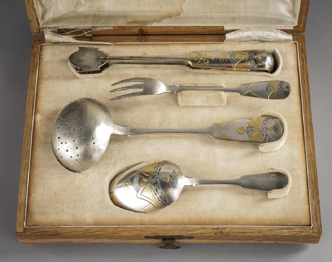 4 Pc Russian Silver Tea Utensil Service (1 of 5)