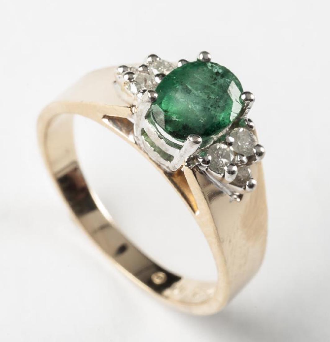 14K Emerald & Diamond Ring (1 of 3)
