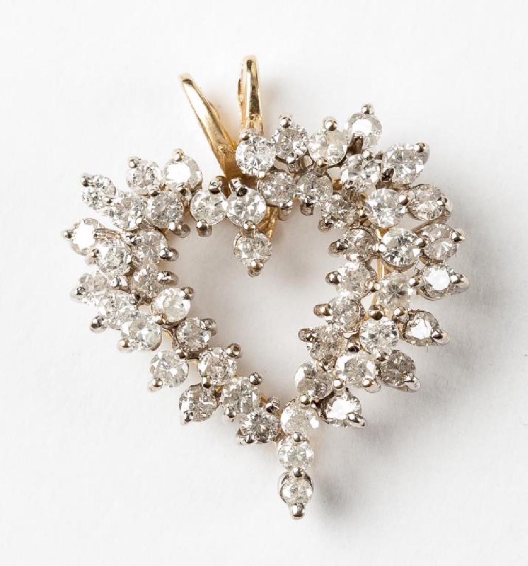 14K 2 CTW Diamond Heart Pendant (1 of 3)
