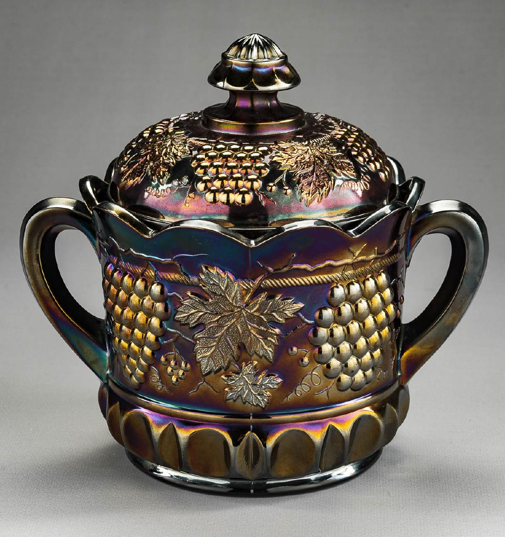 Northwood Amethyst Carnival Glass Cookie Jar (1 of 3)