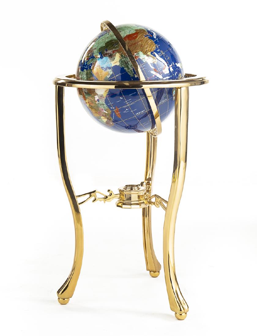 Hardstone & Mother-of-Pearl Terrestrial Globe (1 of 5)