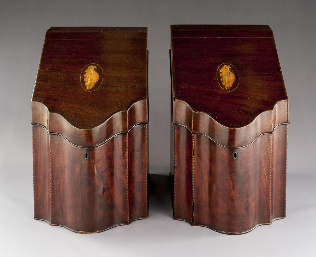 Pair of Georgian Inlaid Mahogany Knife Boxes (1 of 11)