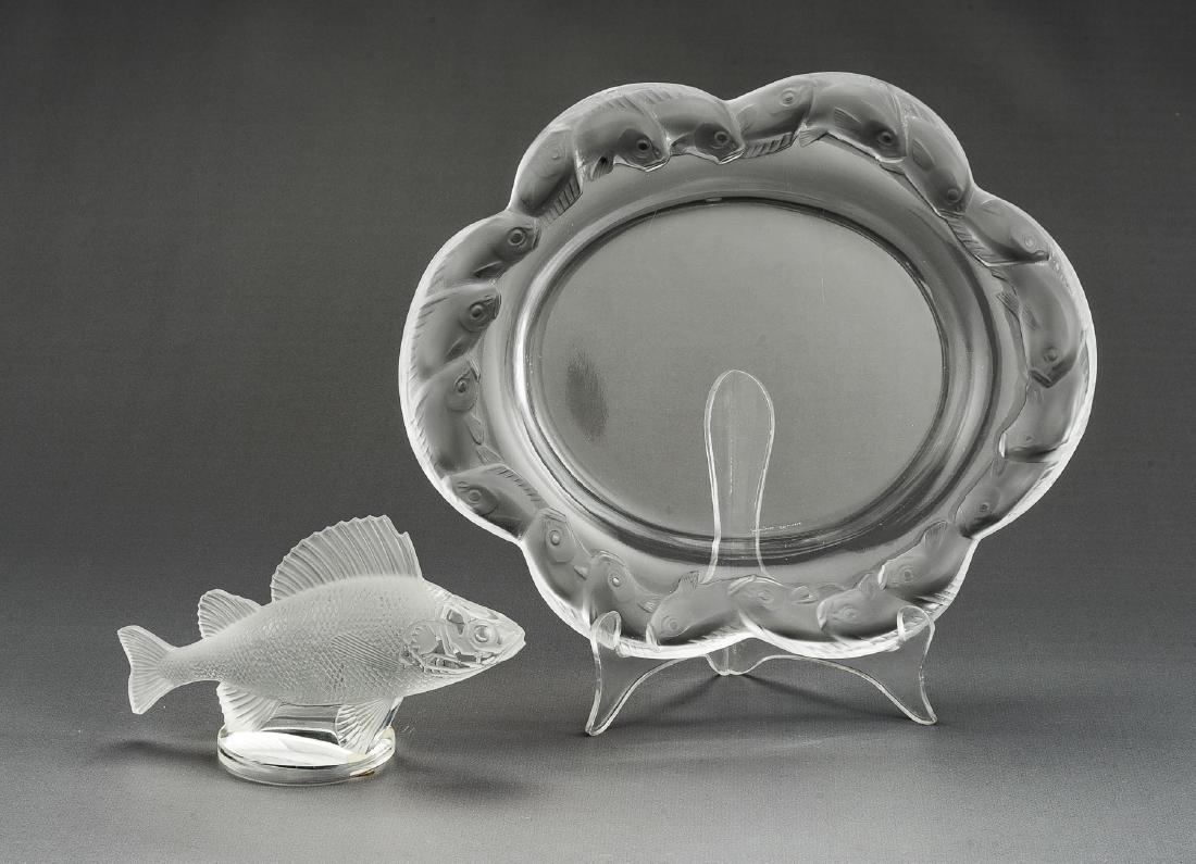 Lalique Fish Tray and Perch Figure (1 of 4)