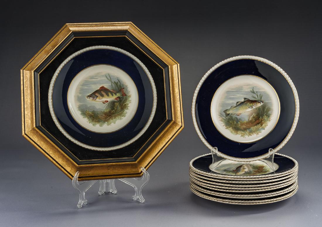 12 Fondeville Ambassador Cobalt Fish Plates (1 of 3)