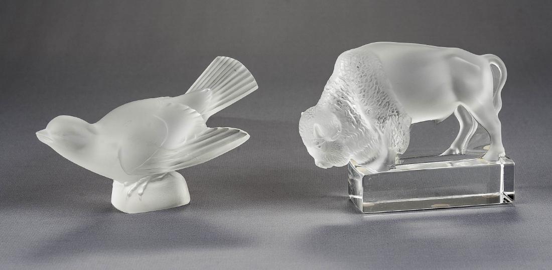 Lalique Buffalo & Bird Figures (1 of 4)