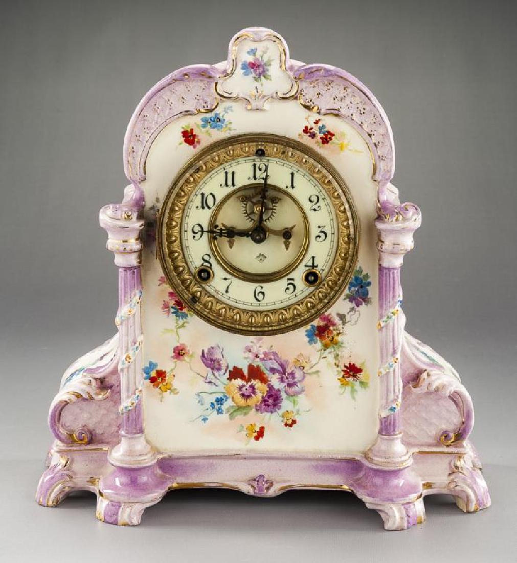 Ansonia Royal Bonn Model 500 Porcelain Shelf Clock (1 of 7)