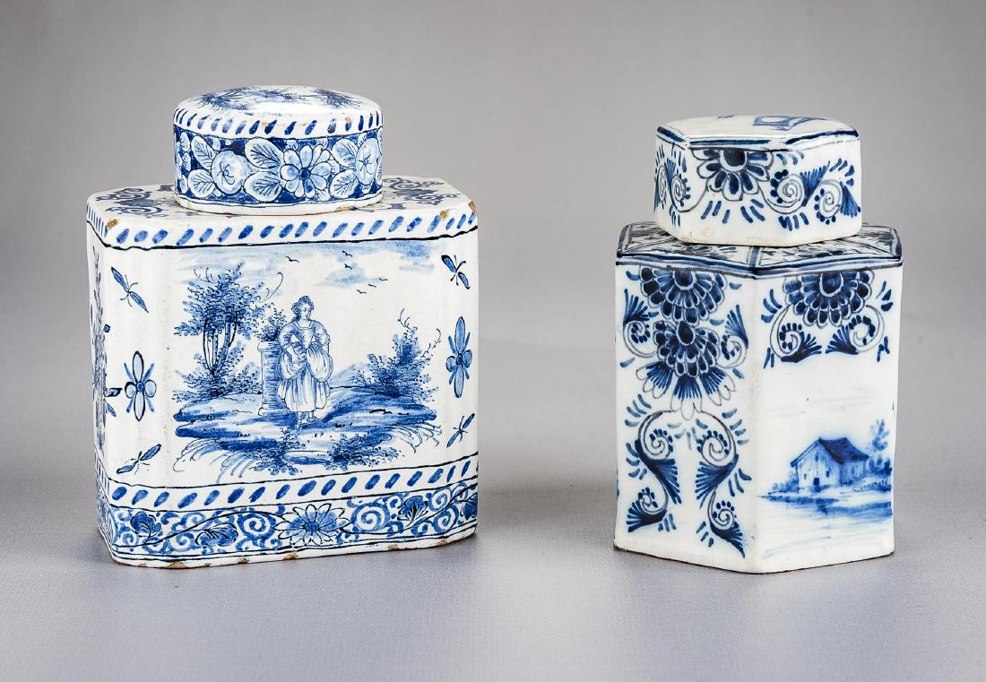 2 Delft Tea Caddies Incl Greek A (1 of 14)