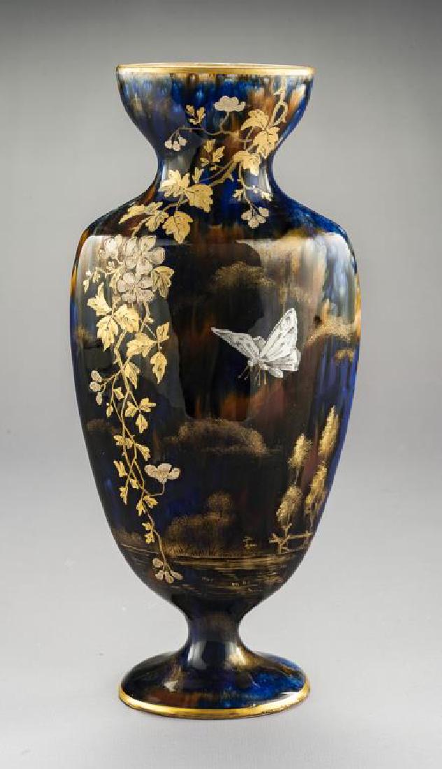 Japanese Drip Glaze Vase with Gilt Decoration (1 of 4)