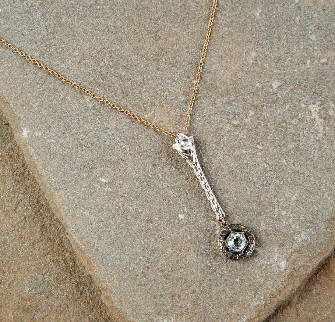 14K Diamond & Aquamarine Lavaliere (1 of 2)