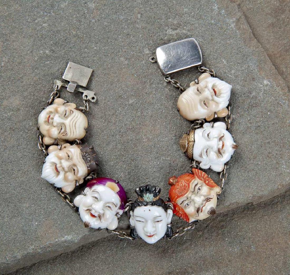 Antique Japanese Emperors Porcelain Face Bracelet (1 of 4)