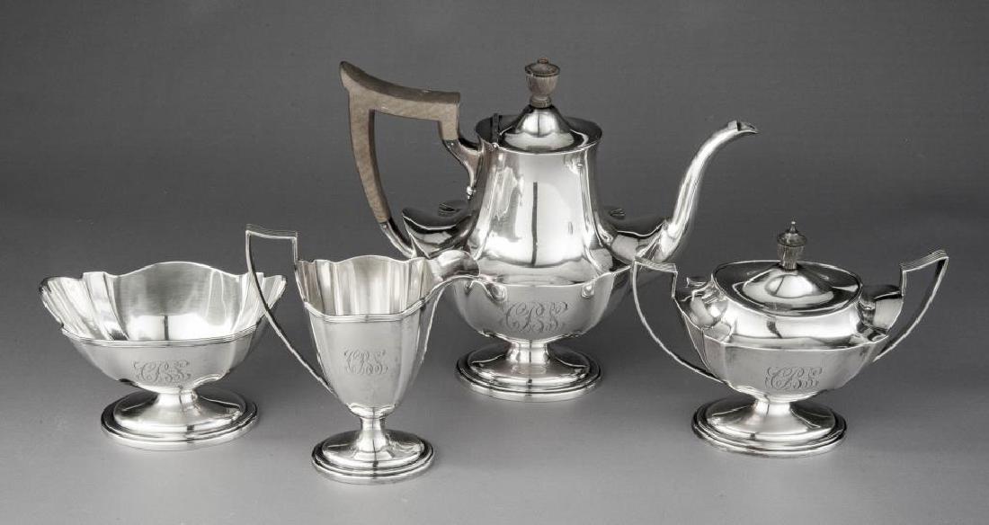 4 Pcs Gorham Sterling Tea Set (1 of 6)