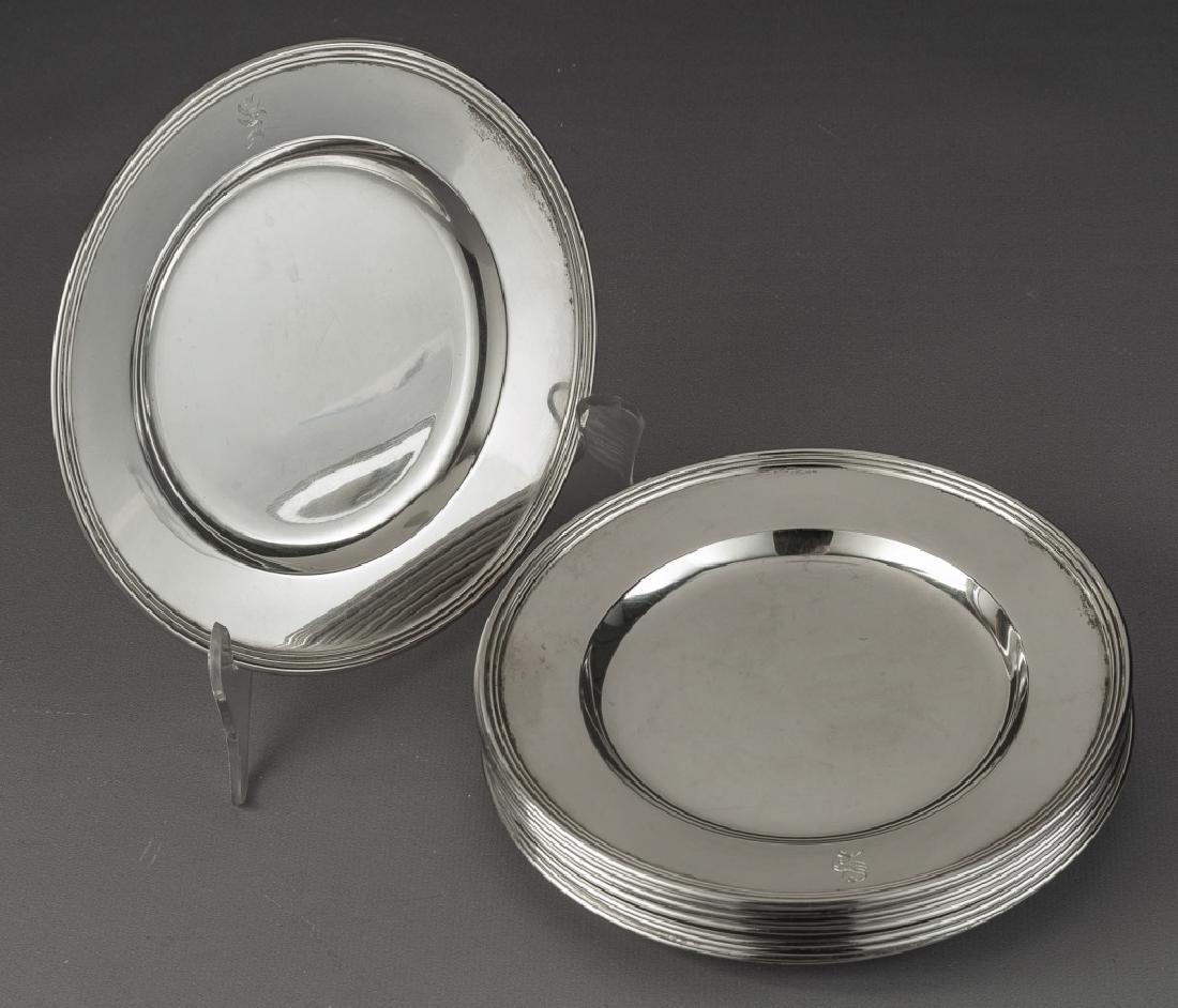 12 Int'l Lord Saybrook Sterling Bread Plates (1 of 3)