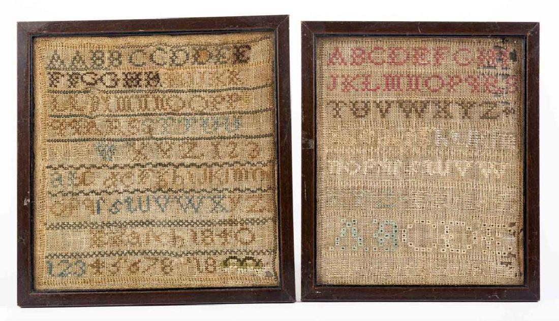 2 19th C. Alphabet Samplers (1 of 4)