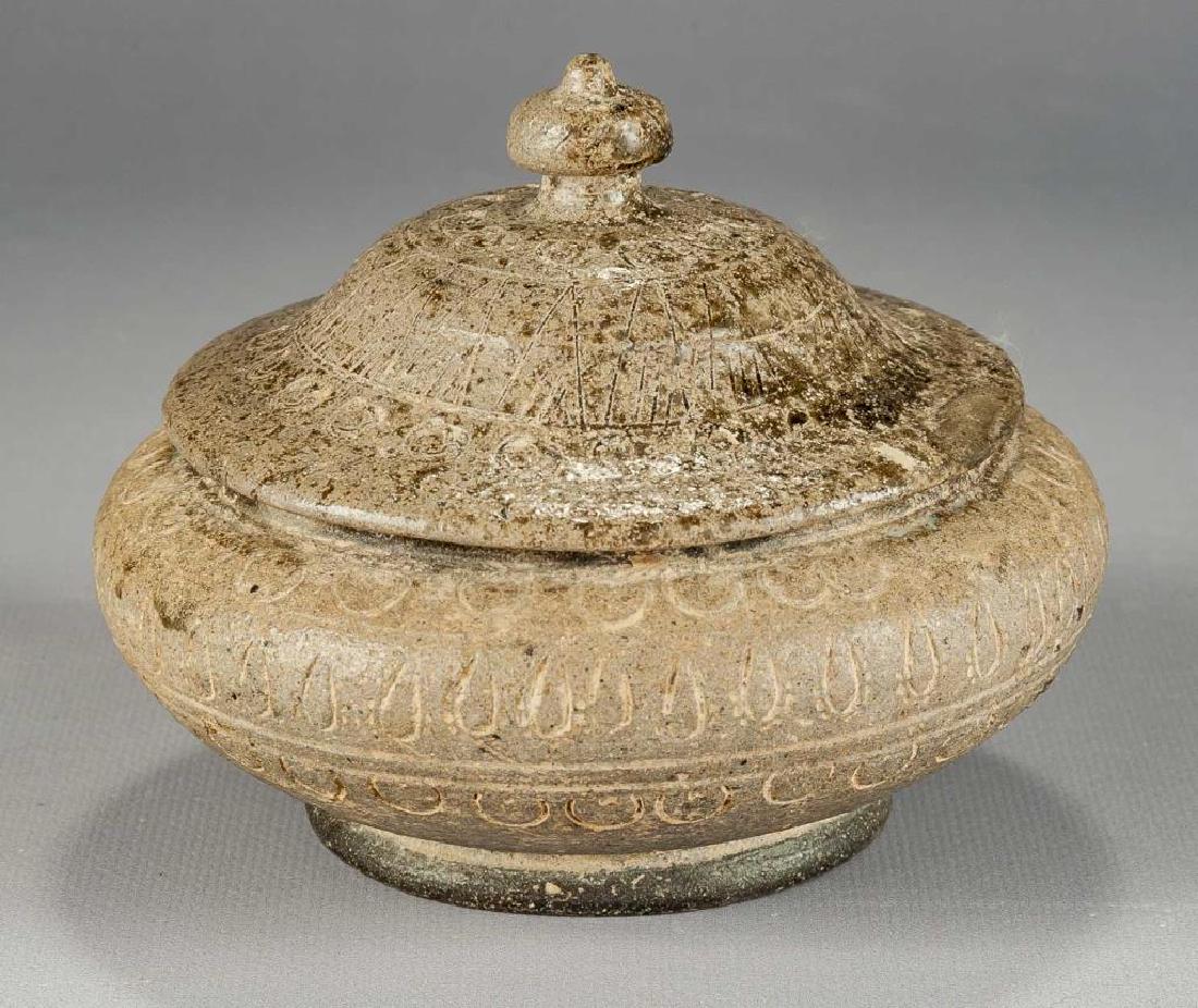 High-Fired Korean Pottery Covered Jar (1 of 4)