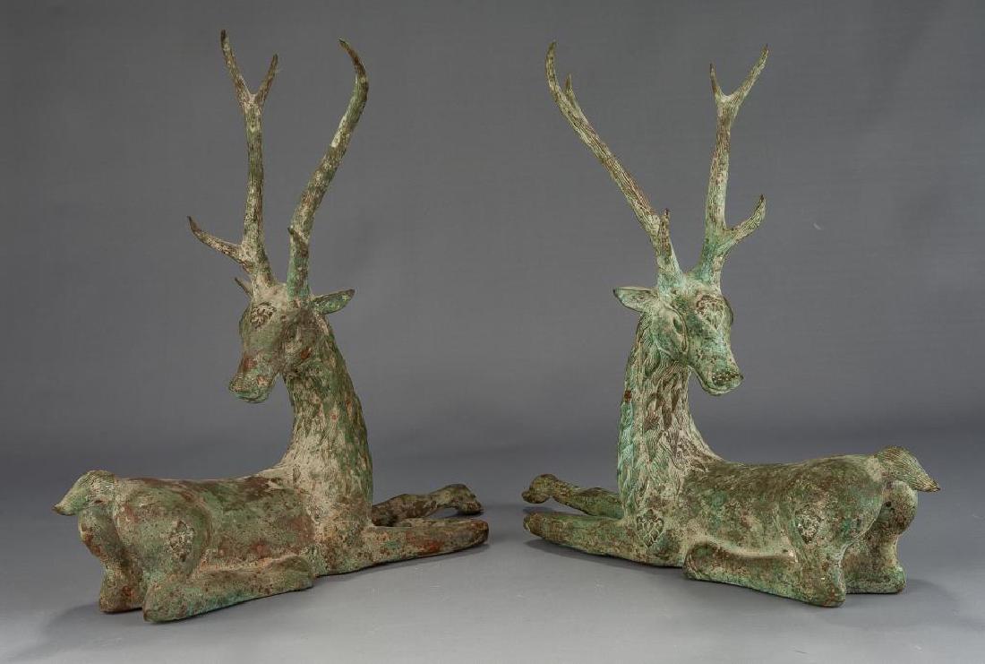 Pr Cast Bronze Deer Statues (1 of 3)