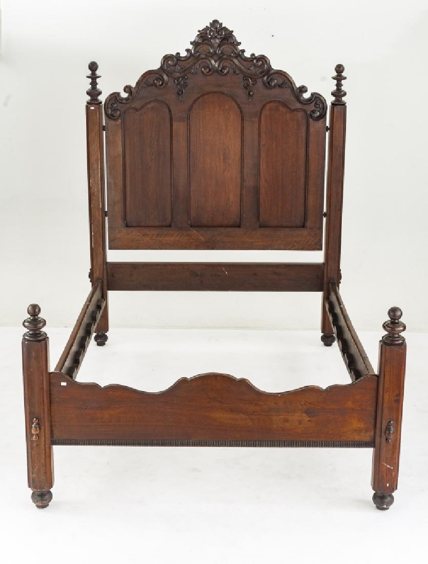 American Walnut Victorian Renaissance Revival Bed