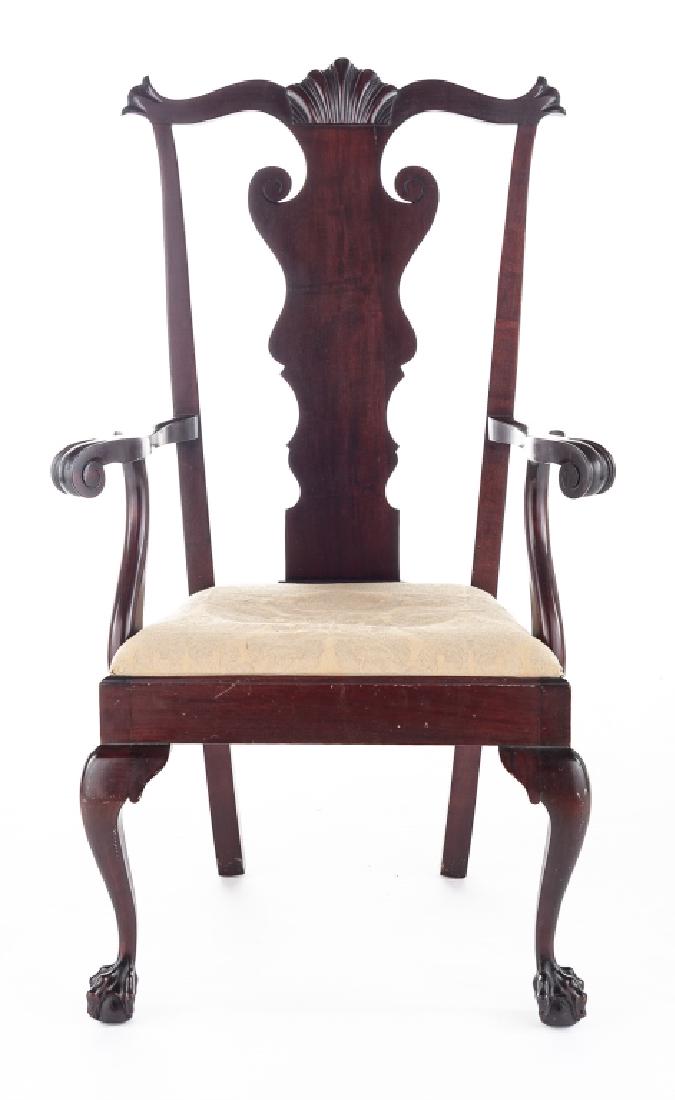 Colonial Revival Chippendale Style Arm Chair (1 of 4)