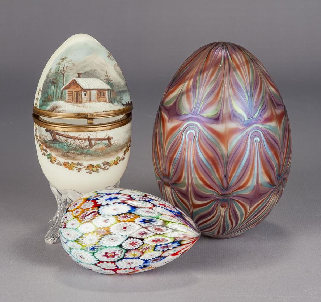 3 Pcs Egg-Shaped Art Glass (1 of 4)