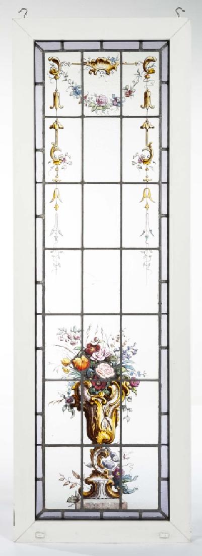 Hand Painted & Stained Glass Window Panel (1 of 4)