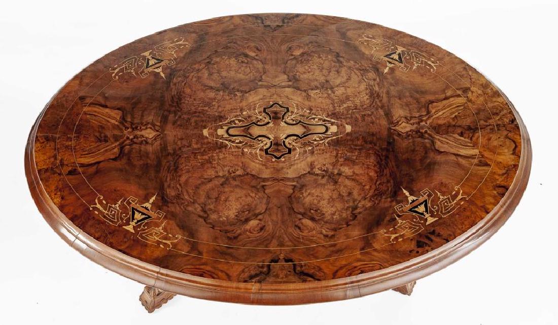 Victorian Burl Inlaid Parlor Table (1 of 6)