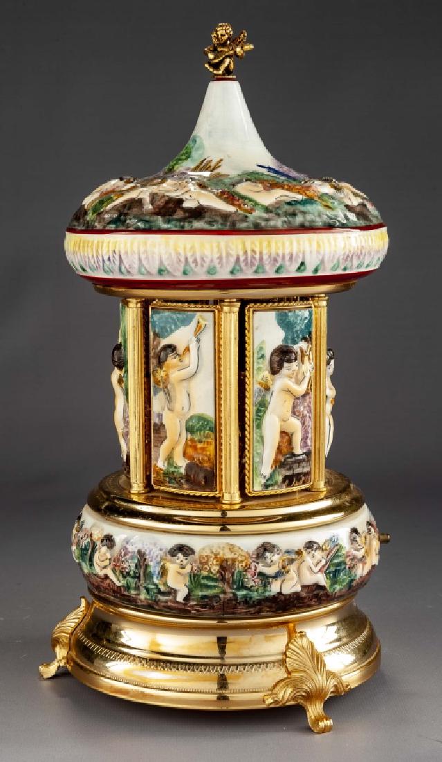 Antique Reuge Music Box & Cigarette Carousel