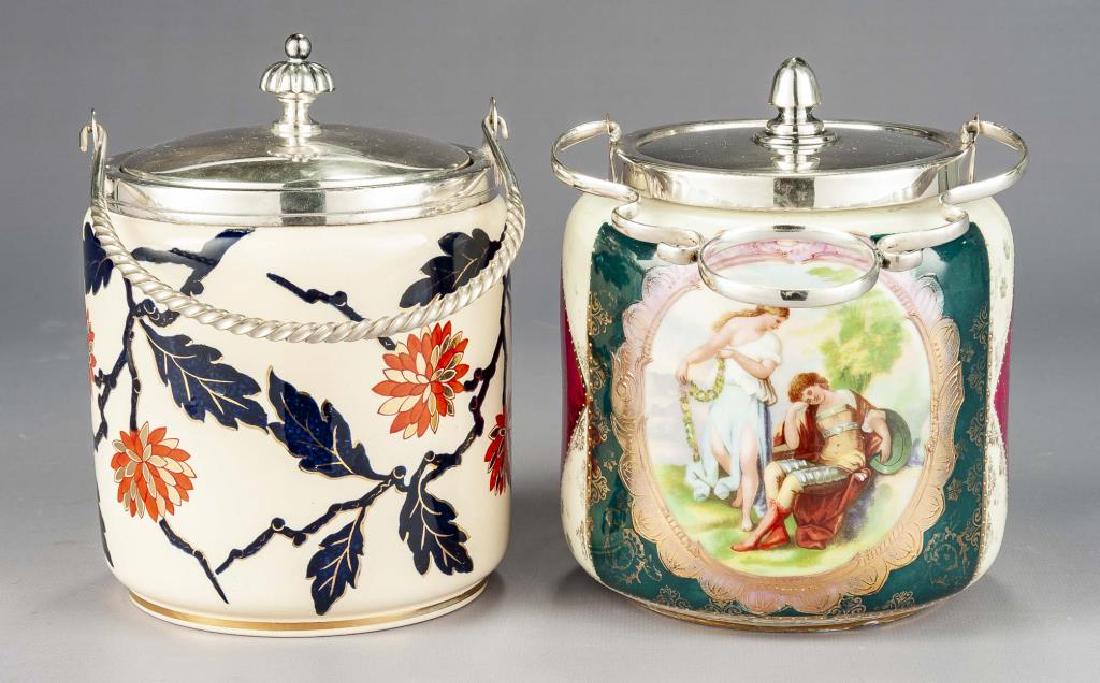 Pr Lidded Biscuit Barrels Incl Meriden Britannia (1 of 4)