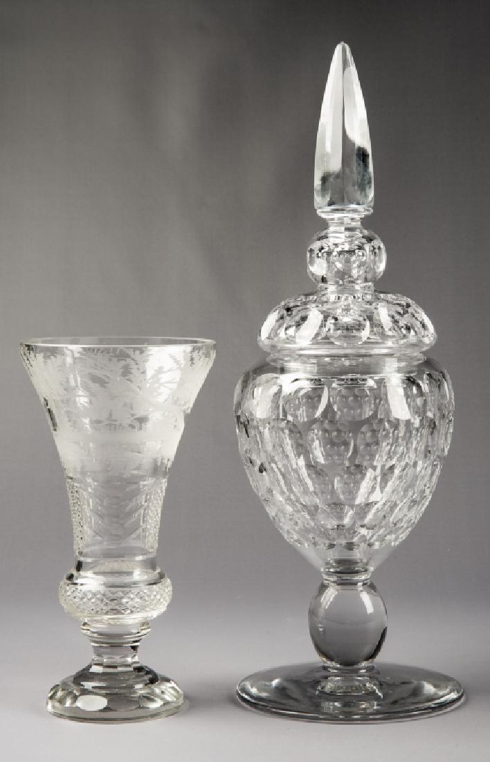 2 Pcs American Brilliant Cut Glass Incl Etched (1 of 3)