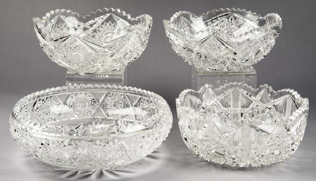 4 Pcs American Brilliant Cut Glass Bowls (1 of 3)