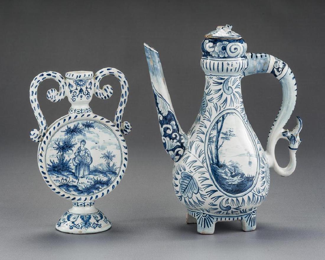 2 Pcs Faience Incl Moon Vase and Ewer (1 of 7)