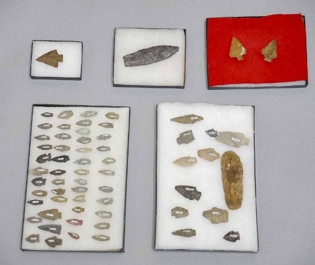 5 Riker Flats Nat Amer Stone Tools incl Arrowheads (1 of 1)