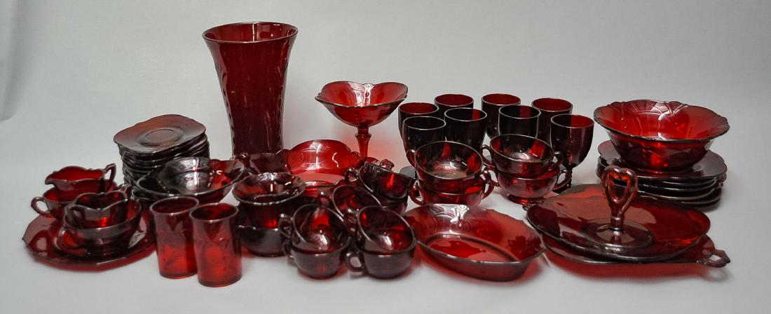 61 Pcs of Ruby Red Dinnerware (1 of 1)
