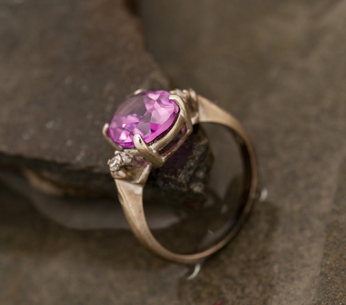 14K Synthetic Pink Sapphire Ring (1 of 2)