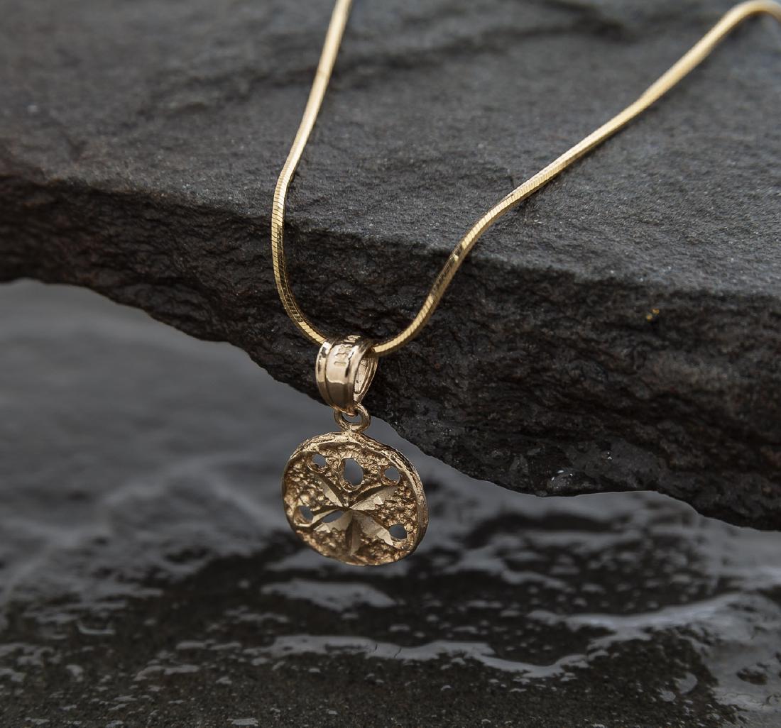 14K Sand Dollar Pendant Necklace (1 of 3)