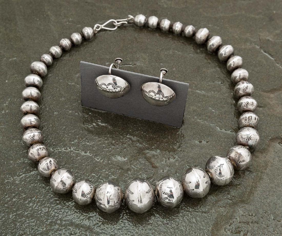 Etched Sterling Necklace & Earrings (1 of 4)