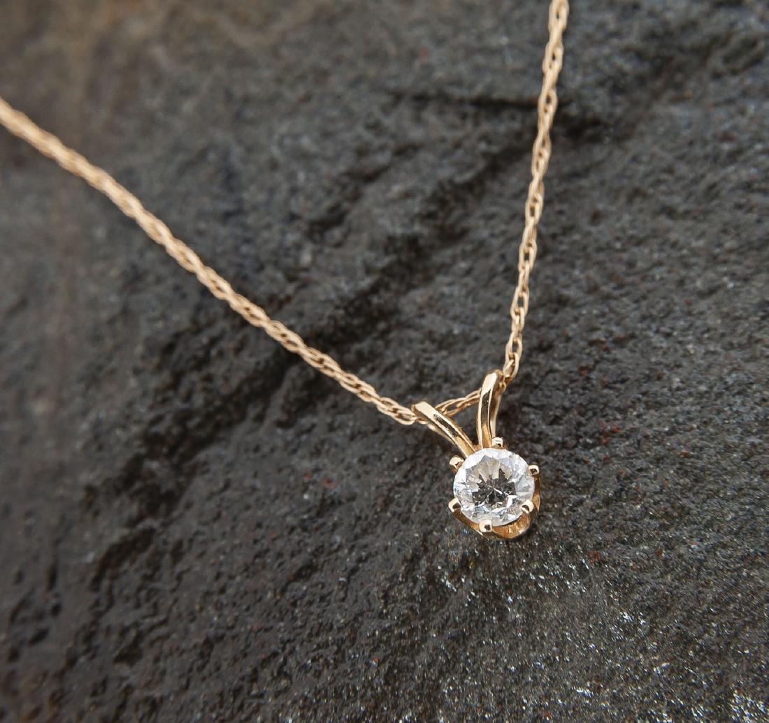 14K .26 Carat Diamond Solitaire Necklace (1 of 3)