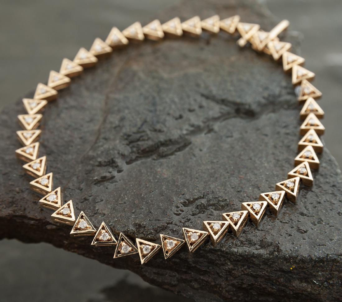 14K .84 CTW Diamond Triangle Link Bracelet (1 of 2)