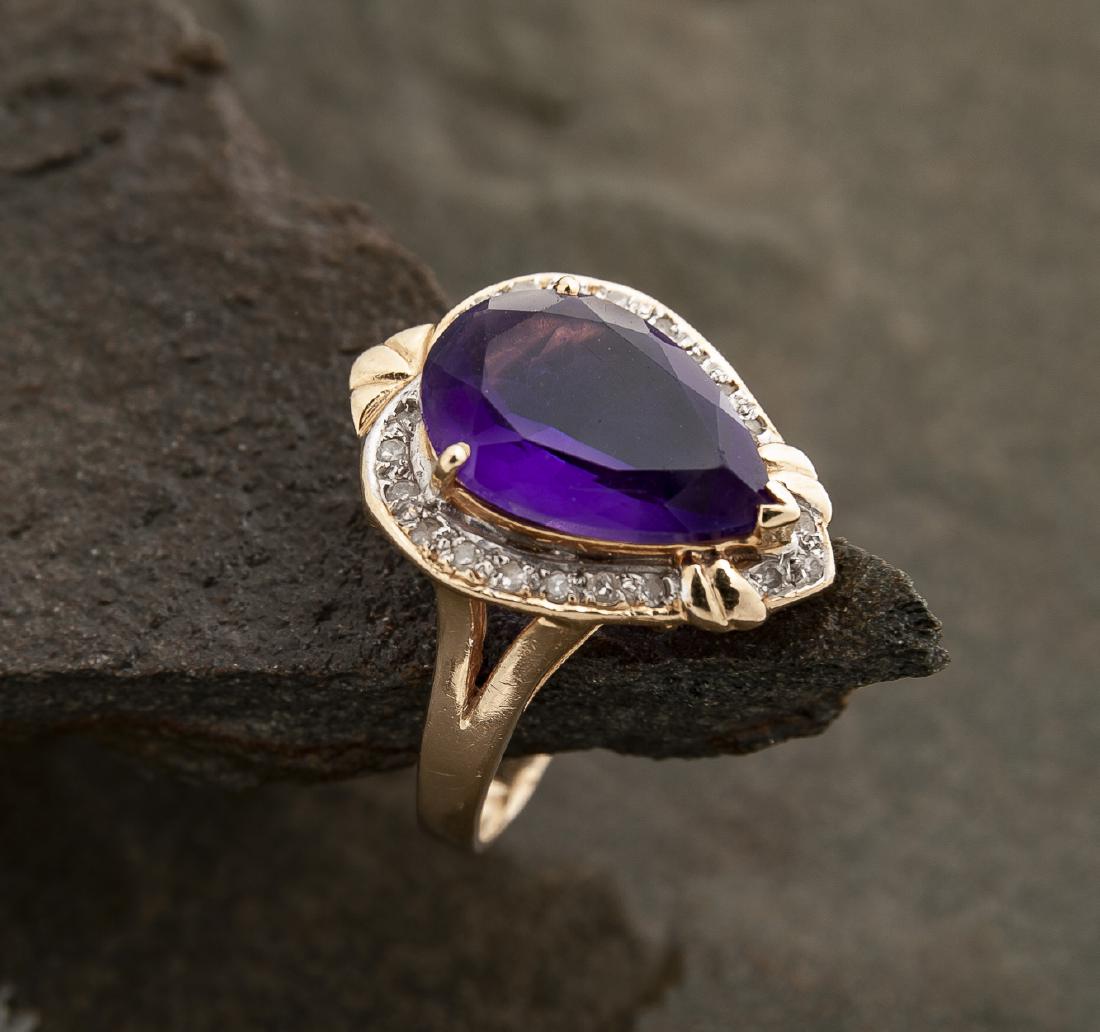14K Amethyst & Diamond Ring (1 of 2)