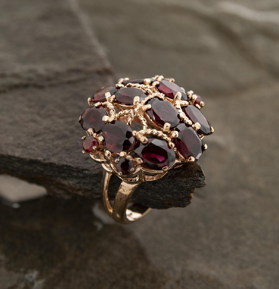 14K Garnet Cluster Ring (1 of 2)