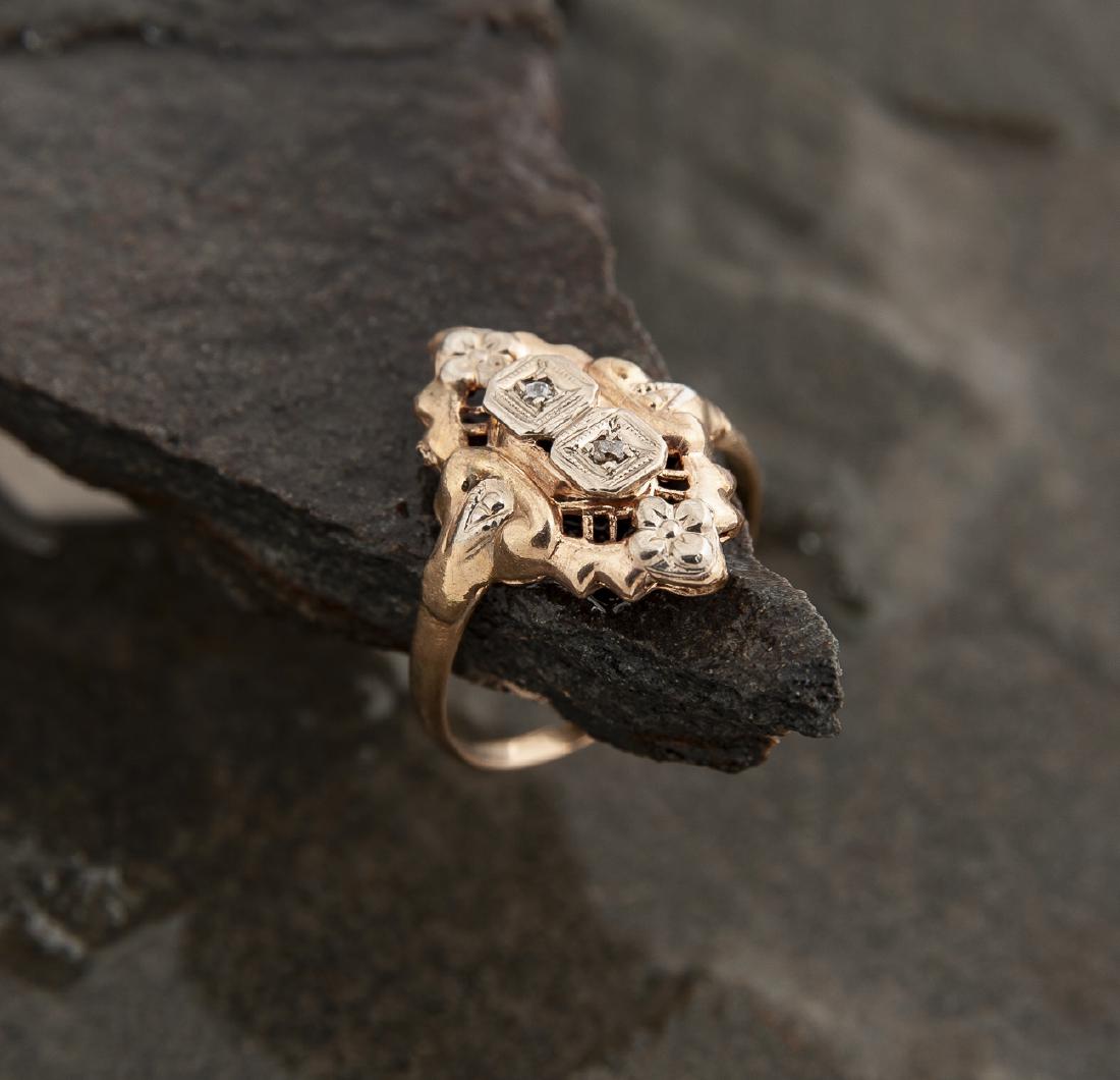 14K Antique Diamond Ring (1 of 2)