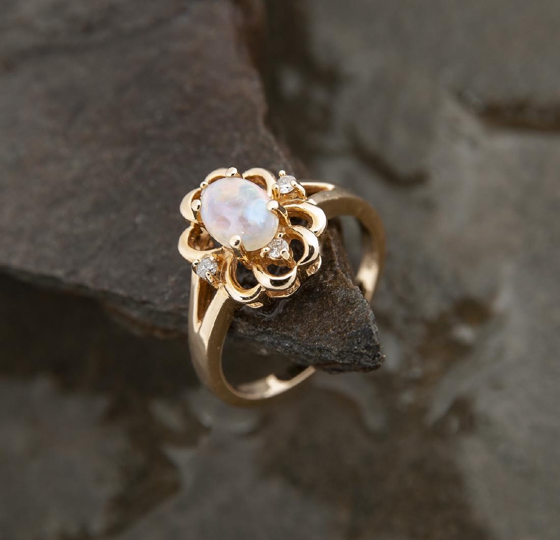 14K Opal & Diamond Ring (1 of 2)