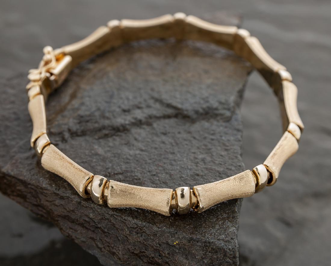 14K Bamboo Link Bracelet (1 of 2)