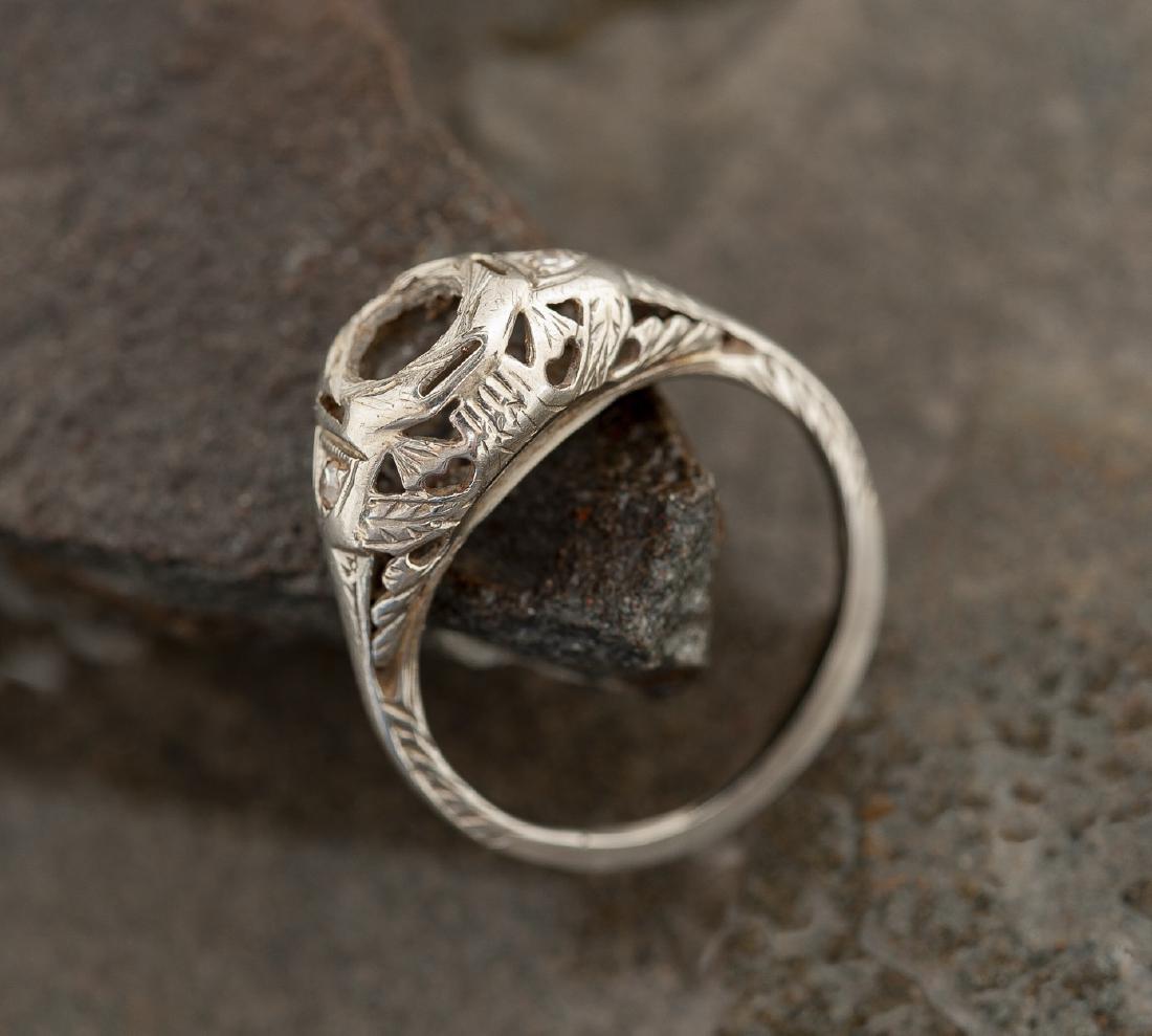 Antique 18K Filigree Setting w/ Diamonds (1 of 2)