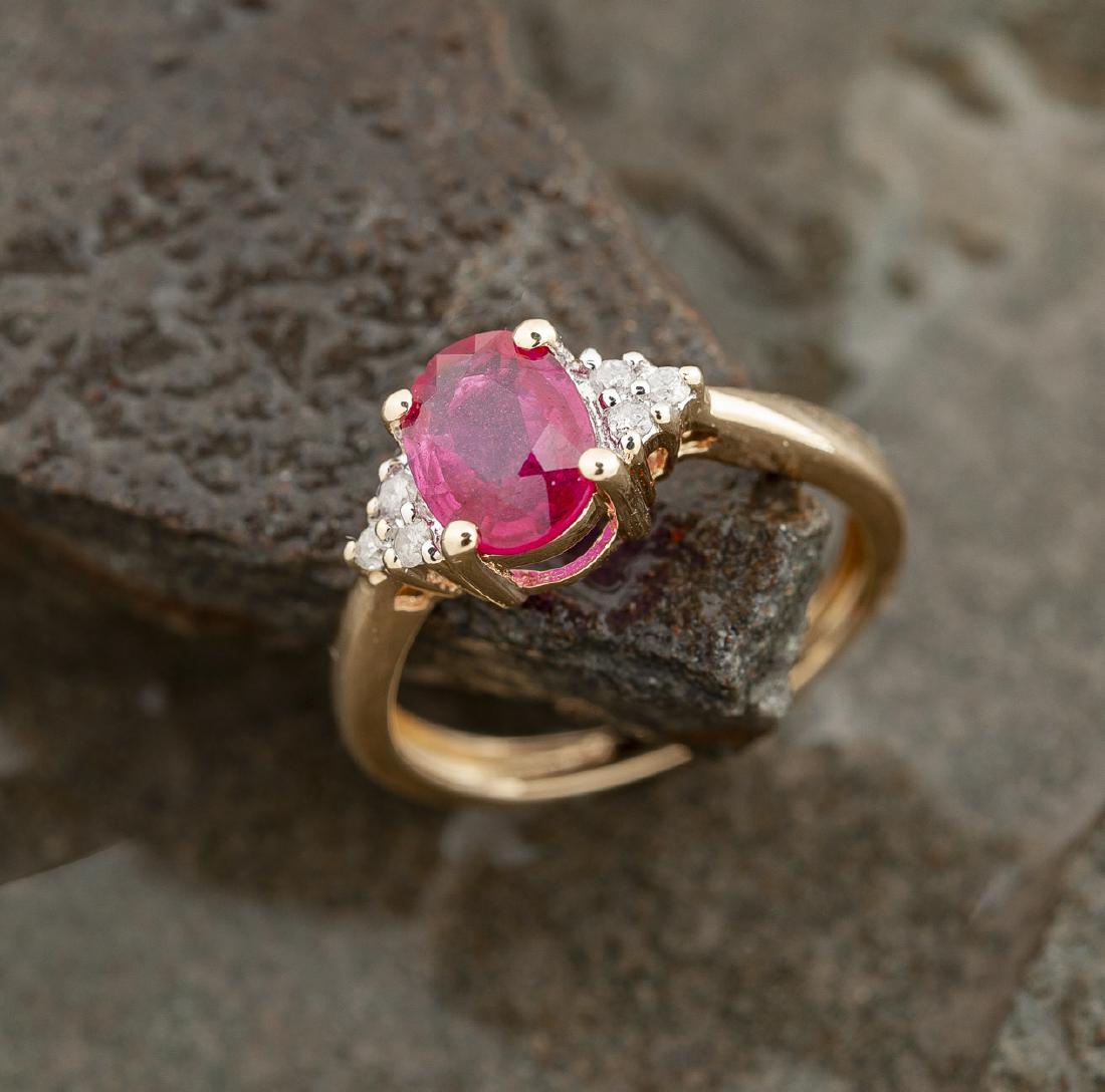 14K Pink Sapphire & Diamond Ring (1 of 2)