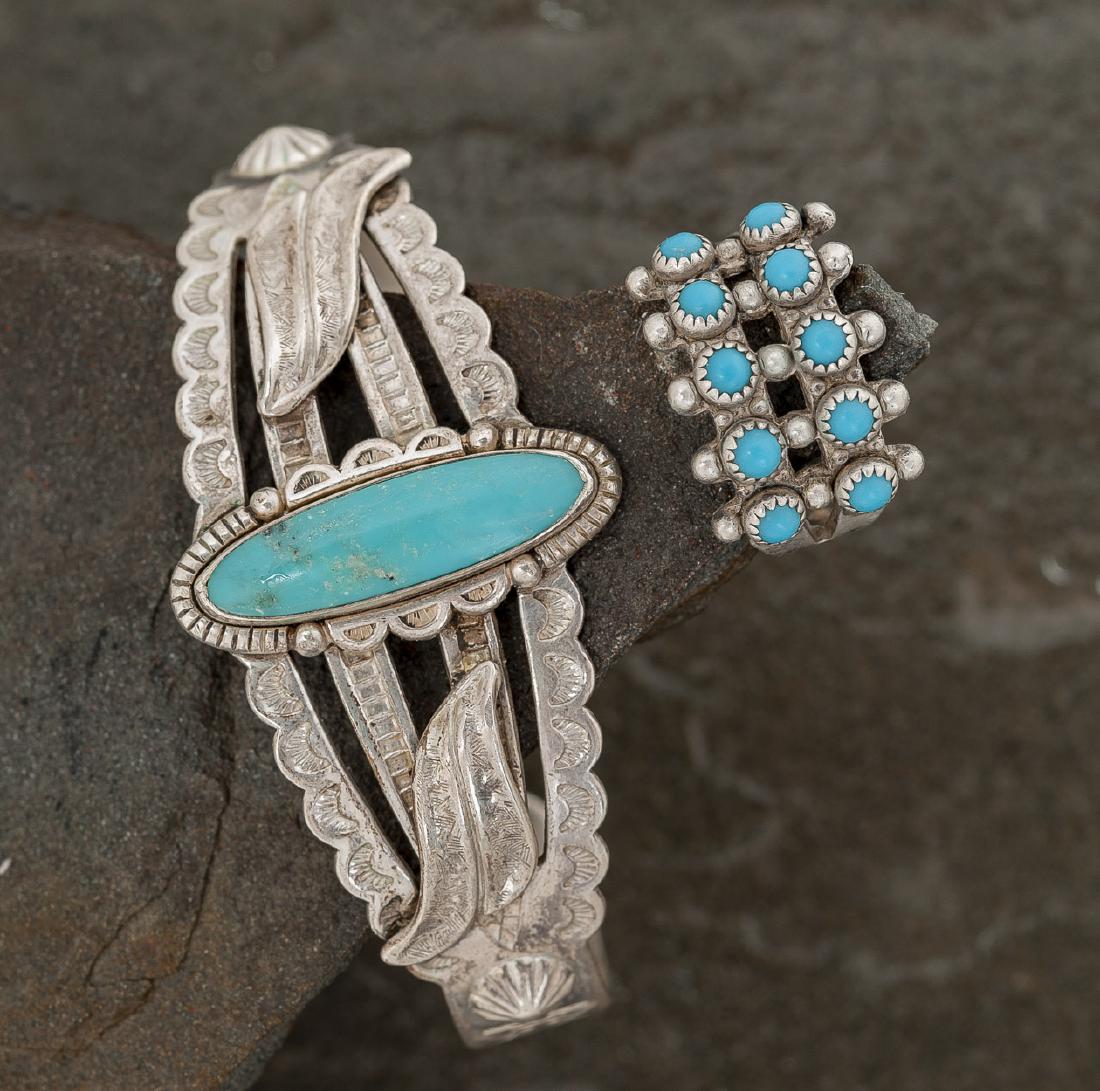 Sterling Turquoise Cuff Bracelet & Ring (1 of 3)