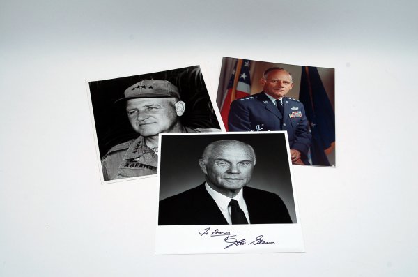 3 Military Autographs Adams Glenn Clay