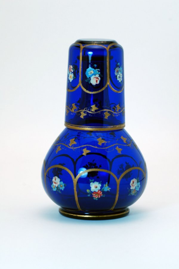 Bohemian Handpainted Cobalt Tumble-Up Set