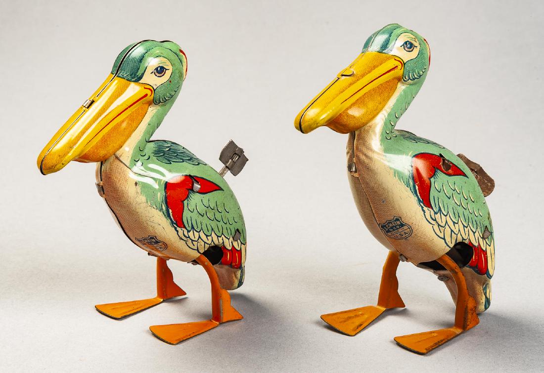 Pair of J. Chein Tin Litho Pelican Wind Up Toys (1 of 2)