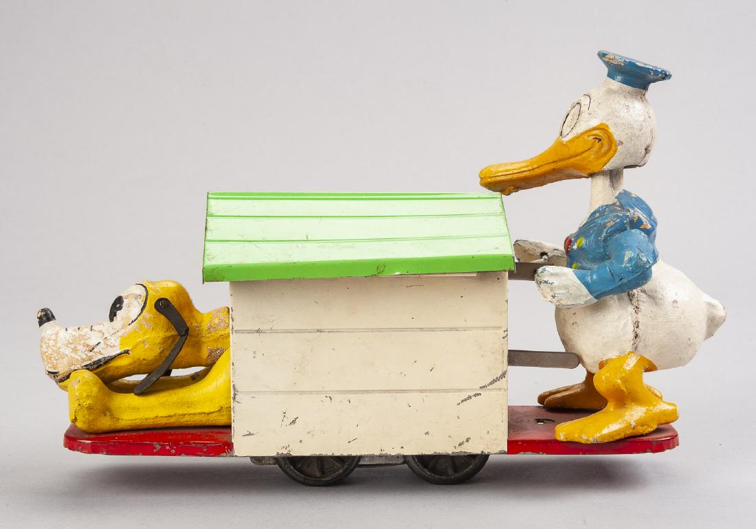 Marx Donald Duck and Pluto Handcar Wind Up Toy (1 of 4)