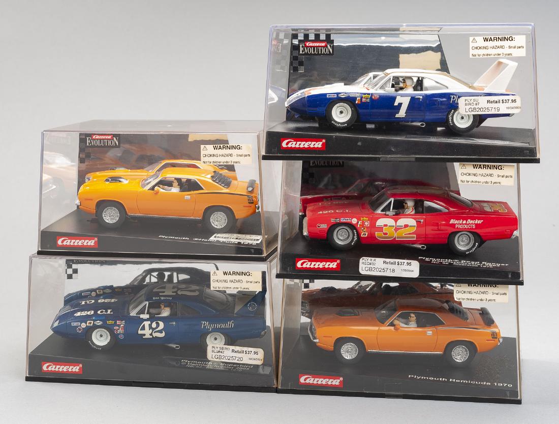 5 Carrera Evolution Plymouth Slot Cars in OBs (1 of 2)